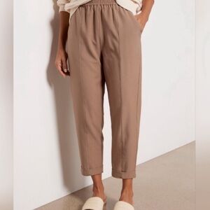 Varley Everly Tapered Woven Tan Joggers Pant Large